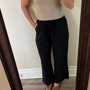 Briggs New York Black Wide-Leg Drawstring Pants